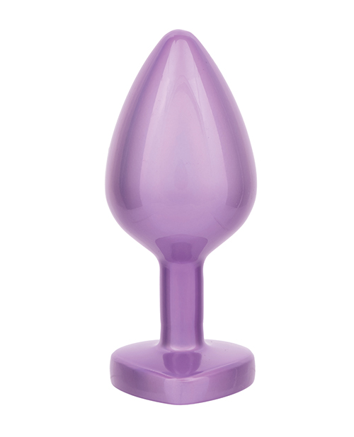 Thumbnail for Jewel Amethyst Heart Butt Plug - Large, Purple