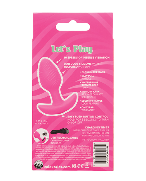 Thumbnail for Cheeky Glow in the Dark Vibrating Butt Plug - Pink