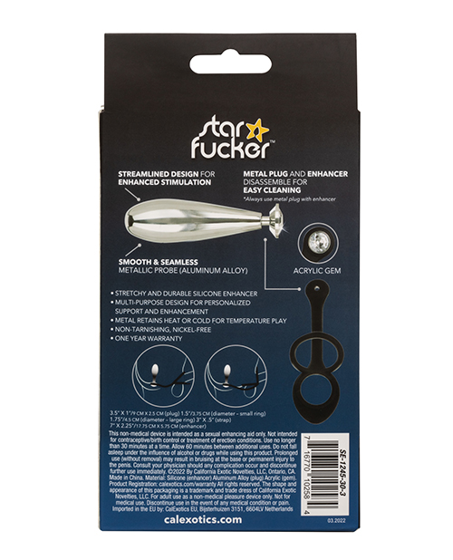 Thumbnail for Star Fucker Glider Gem Plug w/Silicone Enhancer - Black