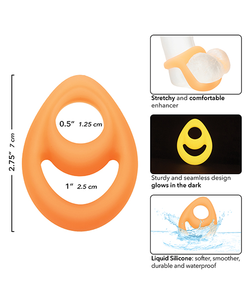 Thumbnail for Alpha Liquid Silicone Glow in the Dark Teardrop Cock Ring