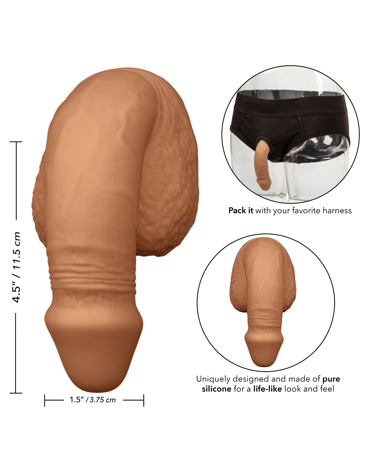 Thumbnail for Packer Gear 5&quot; Silicone Packing Penis - Tan