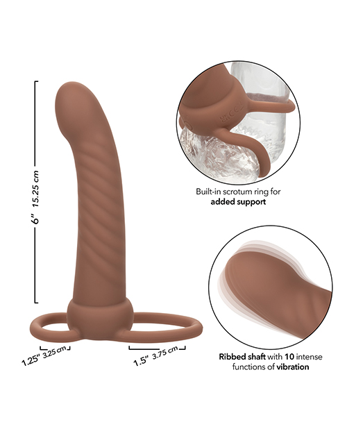 Thumbnail for Performance Maxx Rechargeable Ribbed Dual Penetrator - Brown