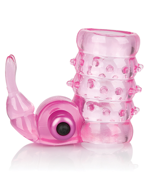 Thumbnail for Basic Essentials Stretchy Vibrating Bunny Enhancer - Pink