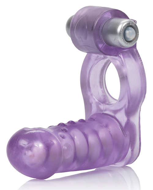 Thumbnail for Double Diver Vibrating Enhancer w/Flexible Penetrator - Purple