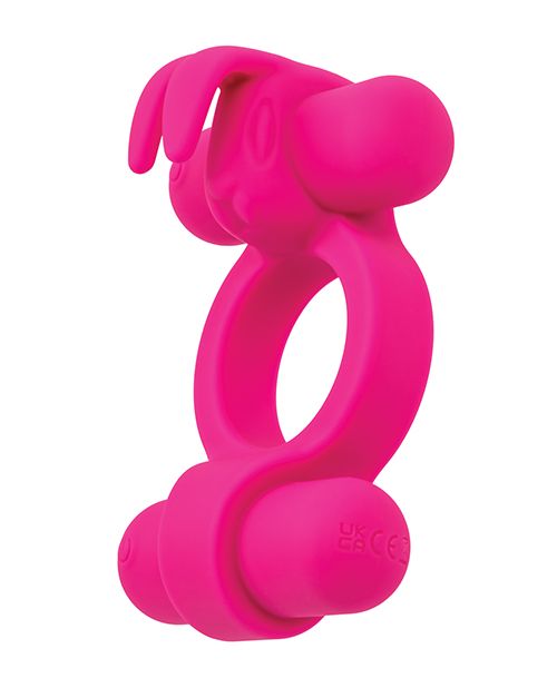 Thumbnail for Couple&apos;s Enhancer Silicone Rechargeable Rockin&apos; Rabbit Enhancer - Fuchsia