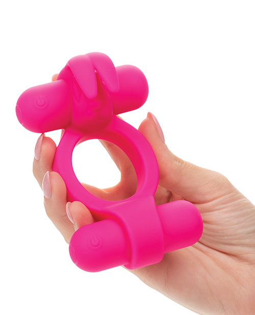 Thumbnail for Couple&apos;s Enhancer Silicone Rechargeable Rockin&apos; Rabbit Enhancer - Fuchsia