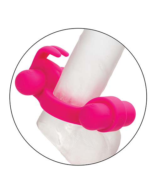 Thumbnail for Couple&apos;s Enhancer Silicone Rechargeable Rockin&apos; Rabbit Enhancer - Fuchsia