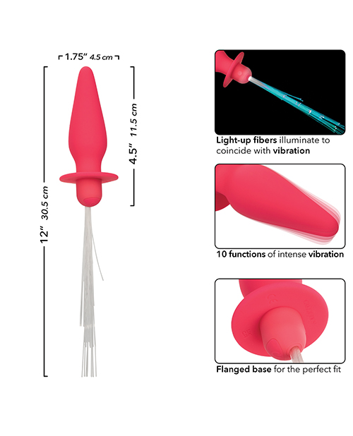 Thumbnail for Southern Lights Rechargeable Vibrating Light Up Anal Probe - Pink