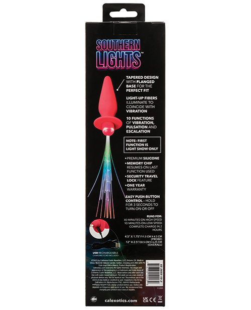 Thumbnail for Southern Lights Rechargeable Vibrating Light Up Anal Probe - Pink