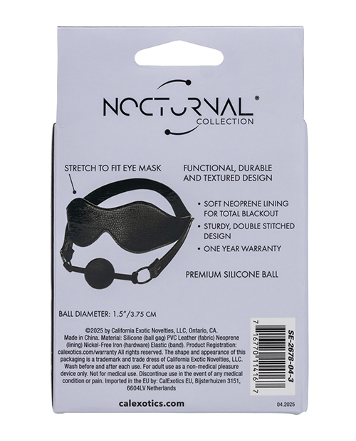 Thumbnail for Nocturnal Collection Eye Mask &amp; Breathable Ball Gag