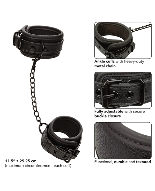 Thumbnail for Nocturnal Collection Adjustable Ankle Cuffs - Black