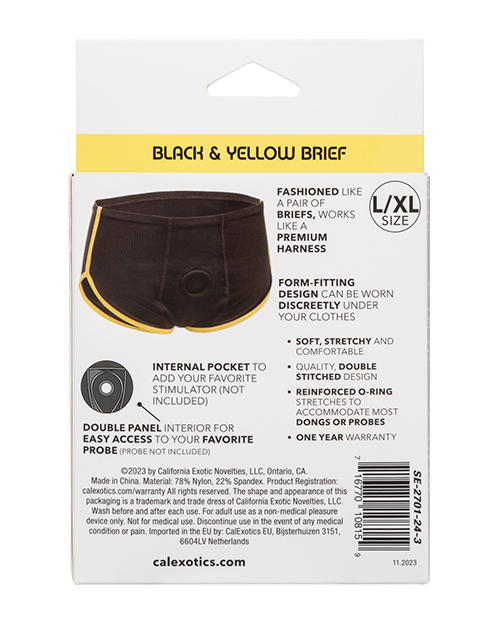 Thumbnail for Boundless Boxer Brief - Black/Yellow L/XL