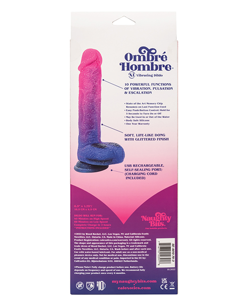 Thumbnail for Naughty Bits Ombre Hombre XL Vibrating Dildo
