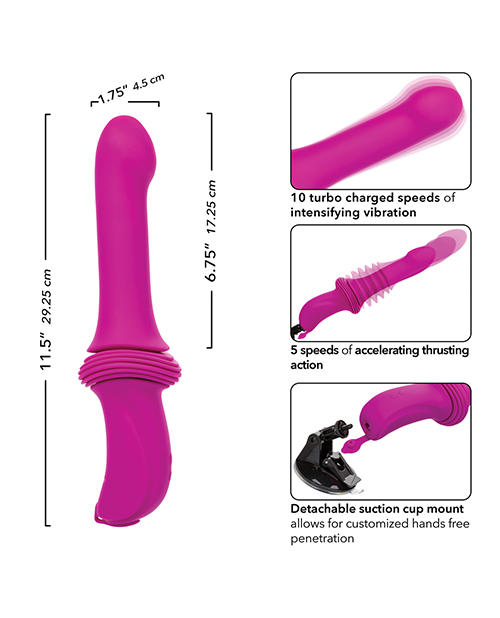 Thumbnail for Overdrive Smooth Thruster Remote Control Sex Machine - Fuchsia/Black