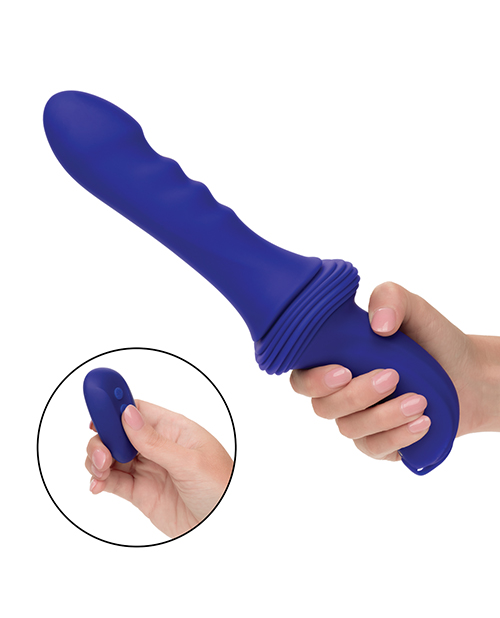 Thumbnail for Overdrive Ridged Shaft Remote Control Sex Machine - Blue