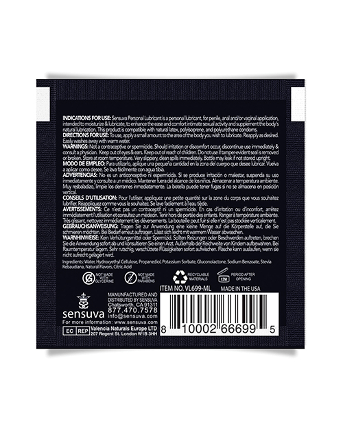 Thumbnail for Sensuva Natural Water Based Personal Moisturizer Single Use Packet - 6 ml Peach