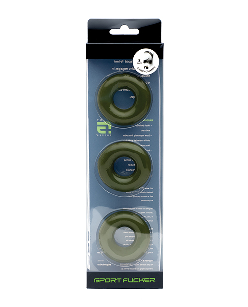 Thumbnail for Sport Fucker Chubby Cockring Pack of 3 - Army Green