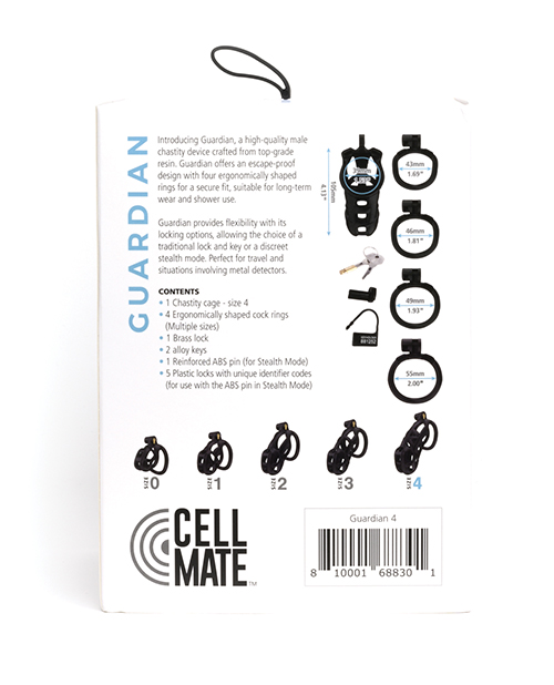 Thumbnail for Sport Fucker Cellmate Guardian Chastity Cage - Size 4 Black