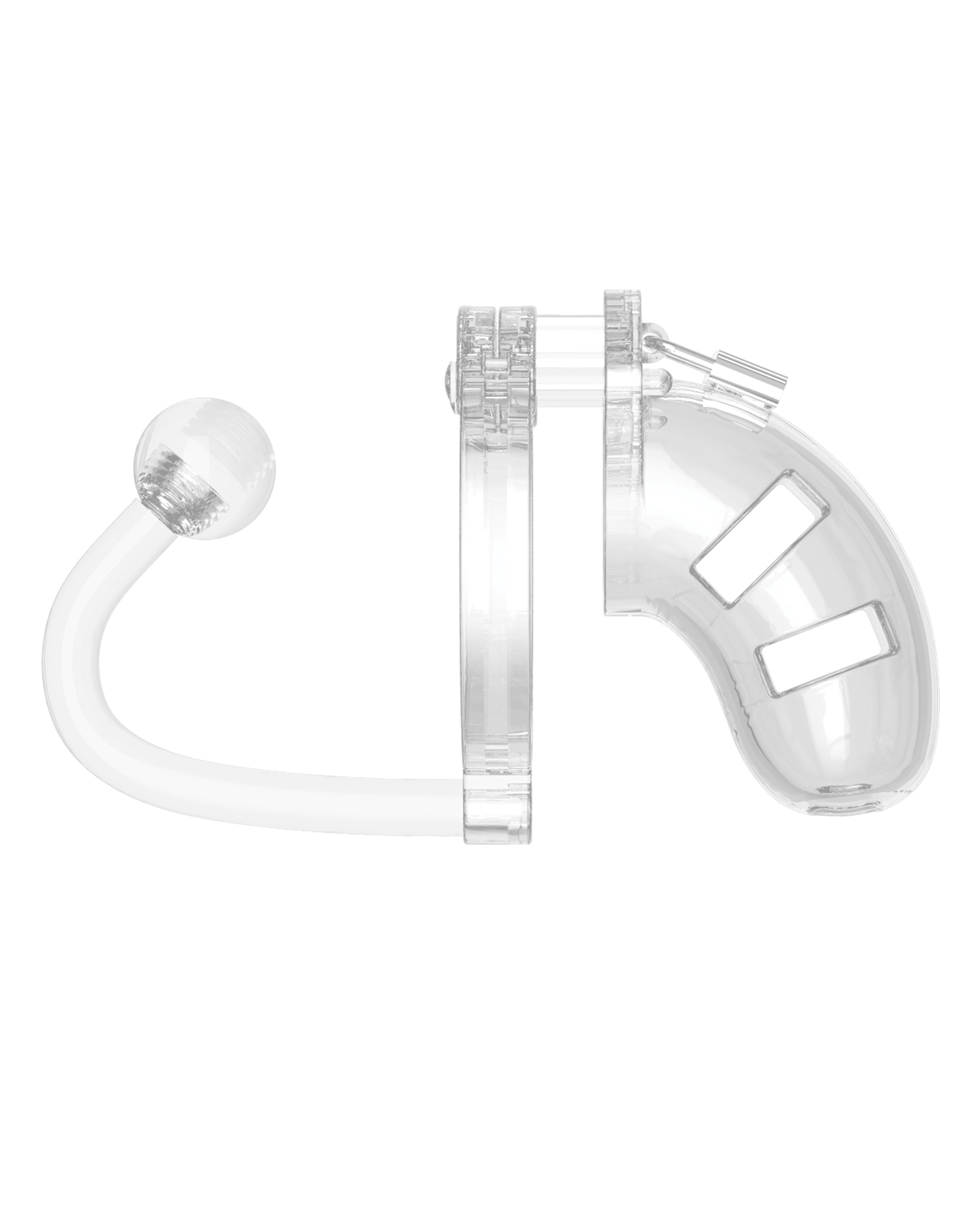 Thumbnail for Shots Man Cage Chastity 3.5&quot; Cock Cage w/Plug Model 10 - Clear