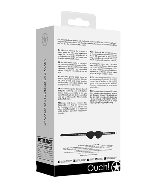 Thumbnail for Shots Ouch Diamond Studded Eye Mask - Black