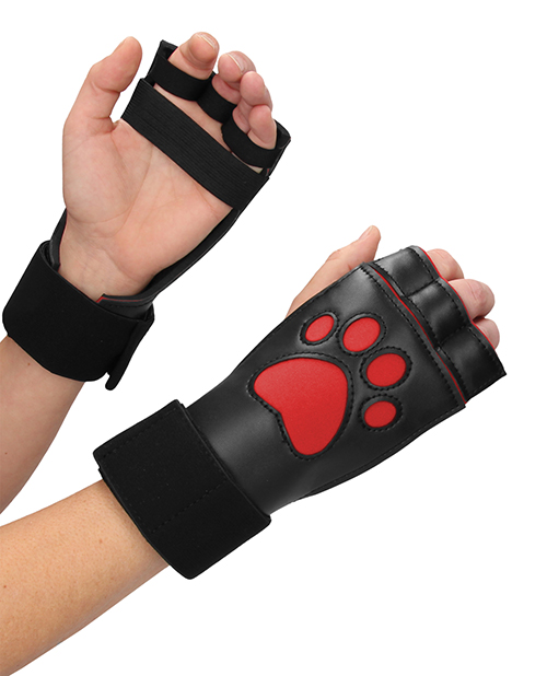 Thumbnail for Shots Ouch Puppy Play Paw Cut-Out Gloves - Red