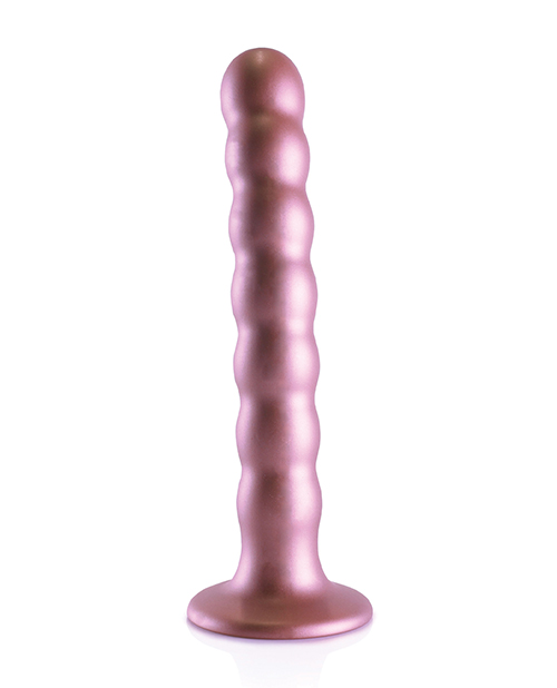 Thumbnail for Shots Ouch 6.5&quot; Beaded G-Spot Dildo - Rose Gold