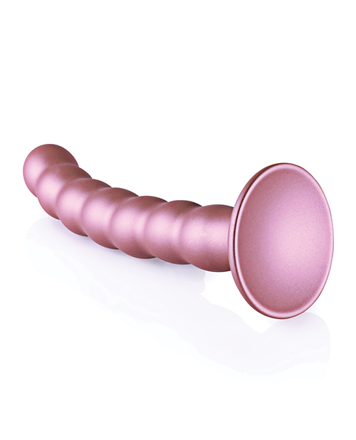 Thumbnail for Shots Ouch 6.5&quot; Beaded G-Spot Dildo - Rose Gold