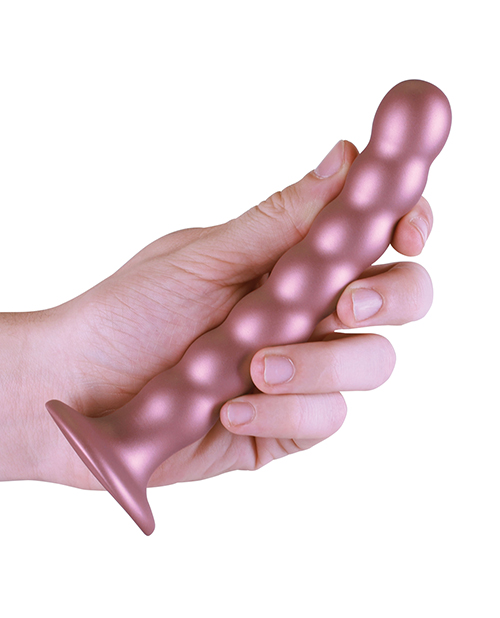 Thumbnail for Shots Ouch 6.5&quot; Beaded G-Spot Dildo - Rose Gold