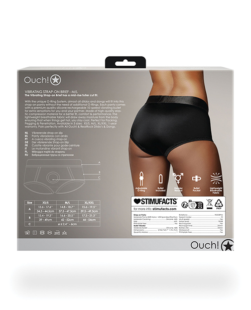 Thumbnail for Shots Ouch Vibrating Strap On Brief - Black M/L