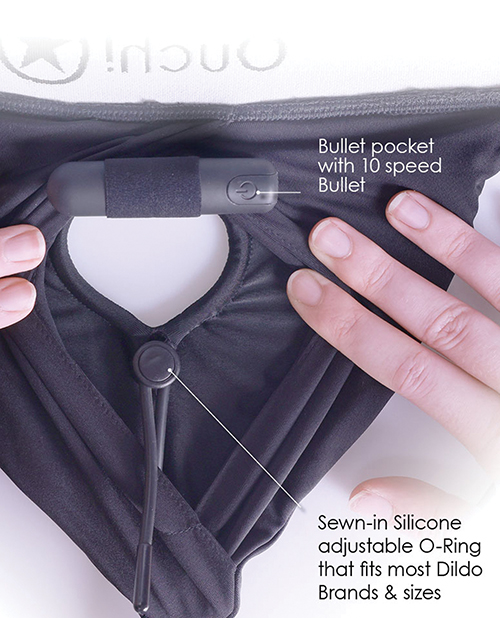 Thumbnail for Shots Ouch Vibrating Strap On Brief - Black M/L