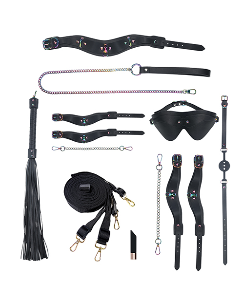 Thumbnail for Shots Ouch! Venice Collection Bondage Kit w/Bag - Black/Iridescent