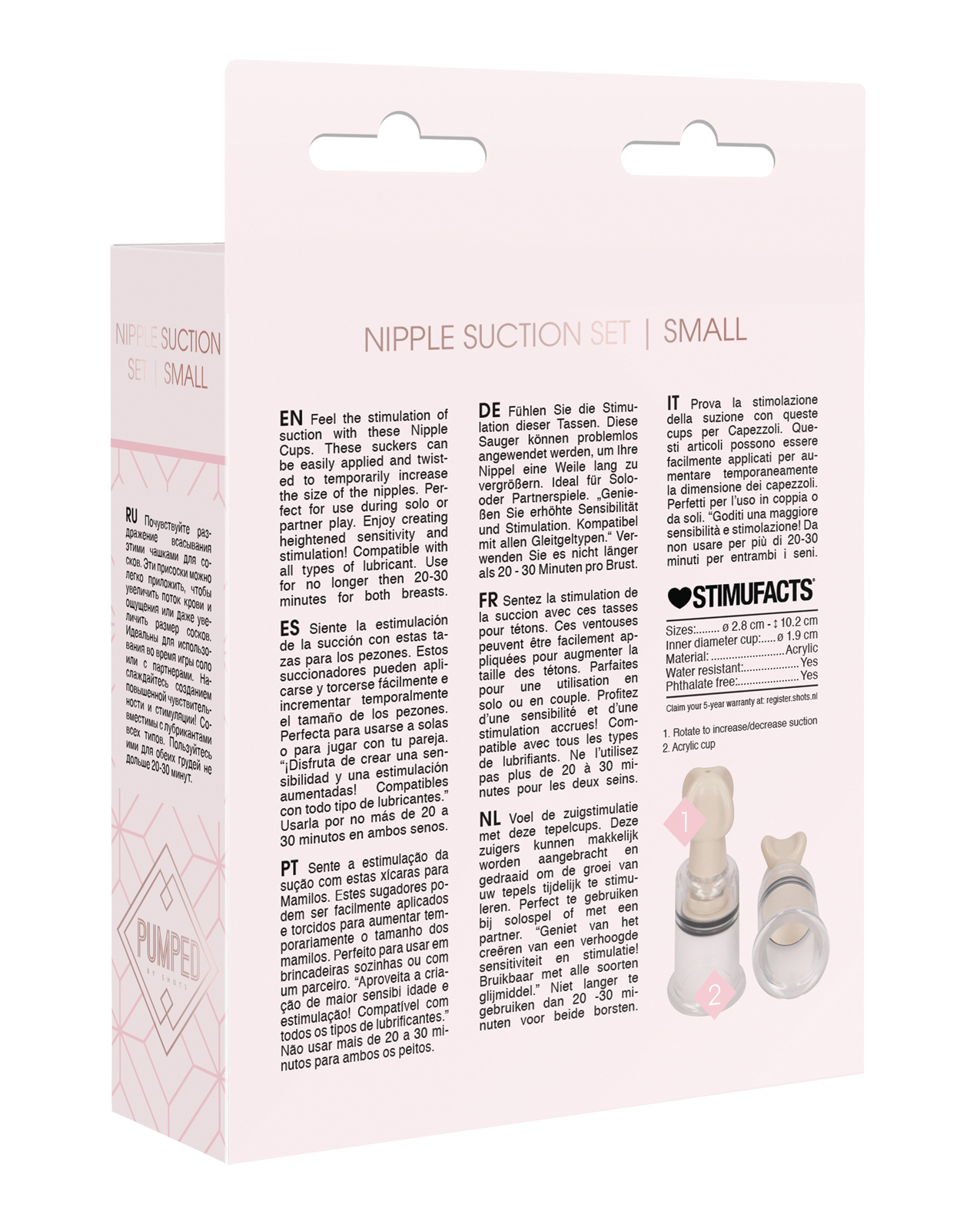 Thumbnail for Shots Pumped Nipple Suction Set - Small Clear