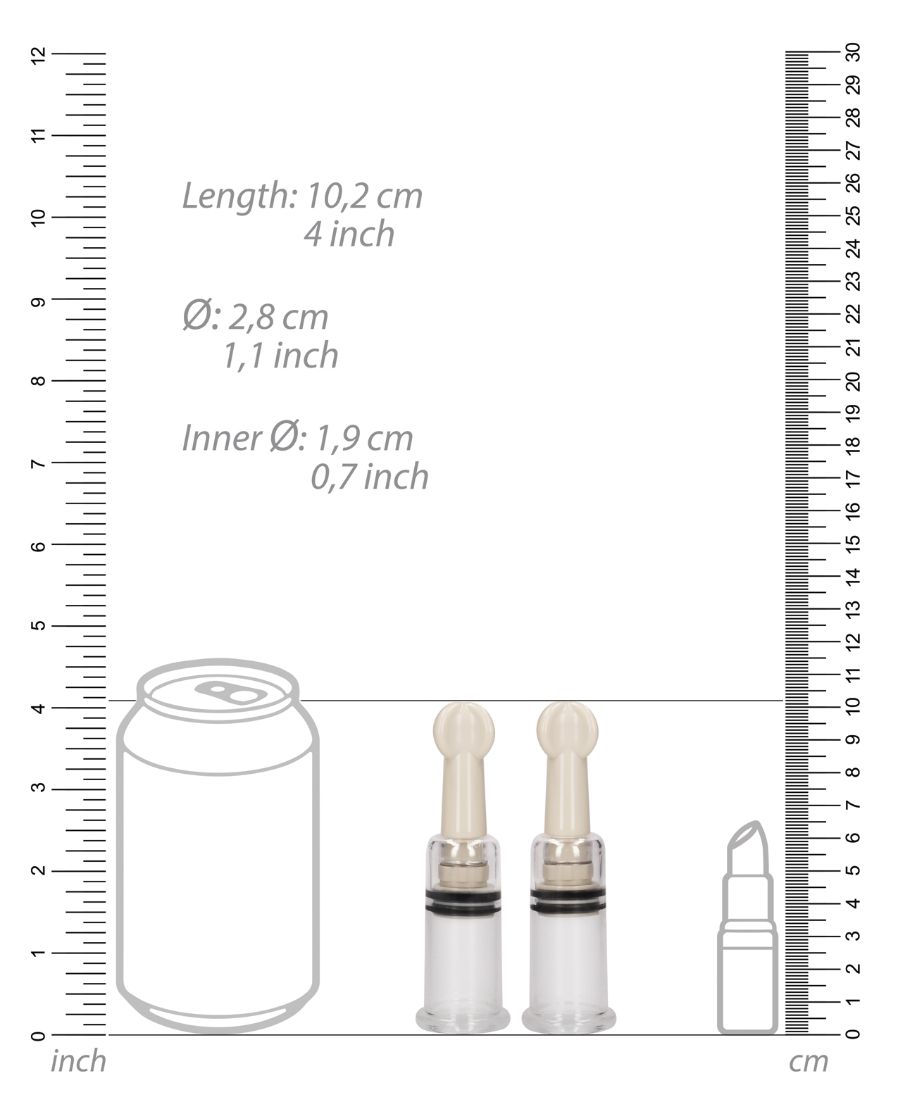 Thumbnail for Shots Pumped Nipple Suction Set - Small Clear