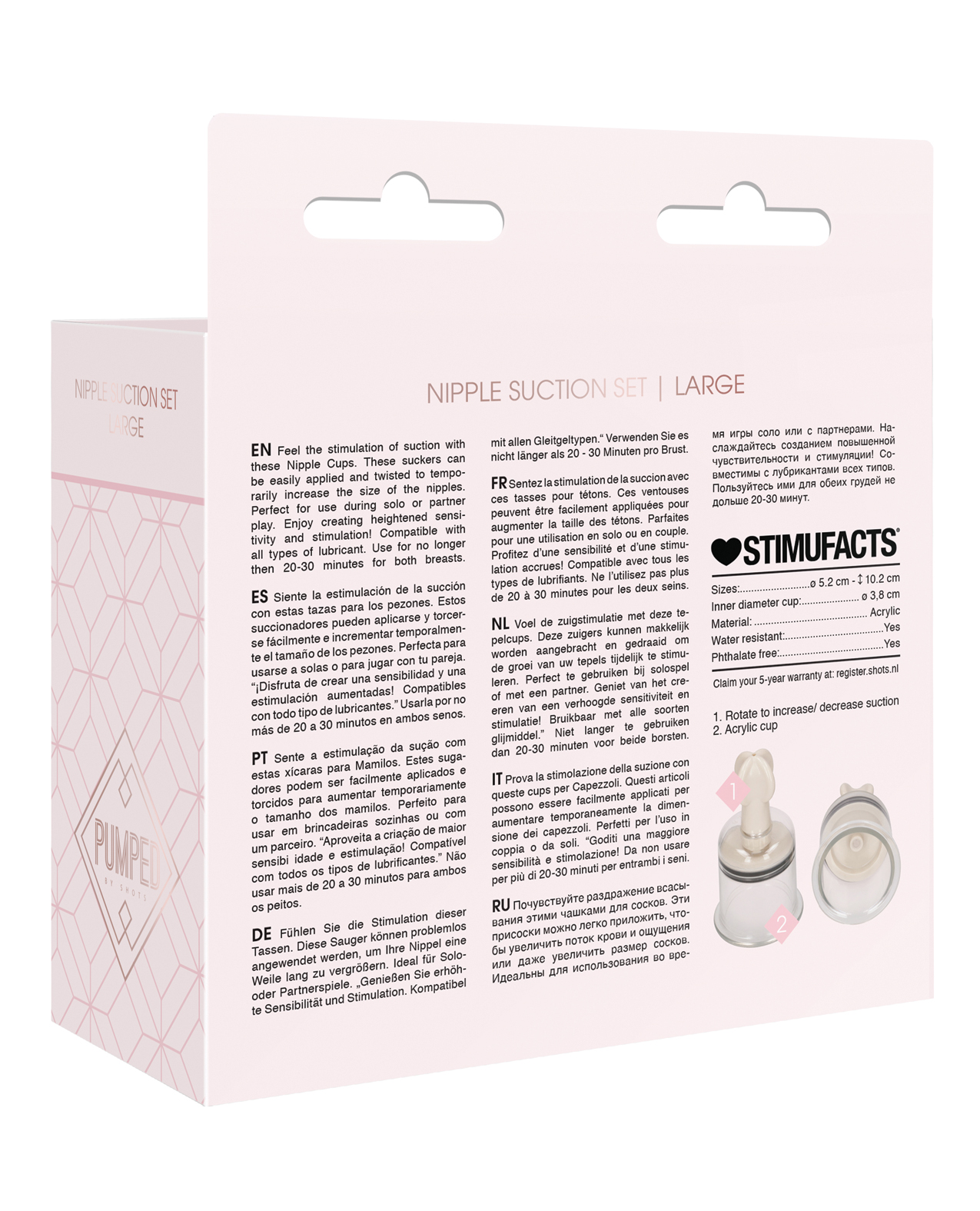 Thumbnail for Shots Pumped Nipple Suction Set - Large Clear