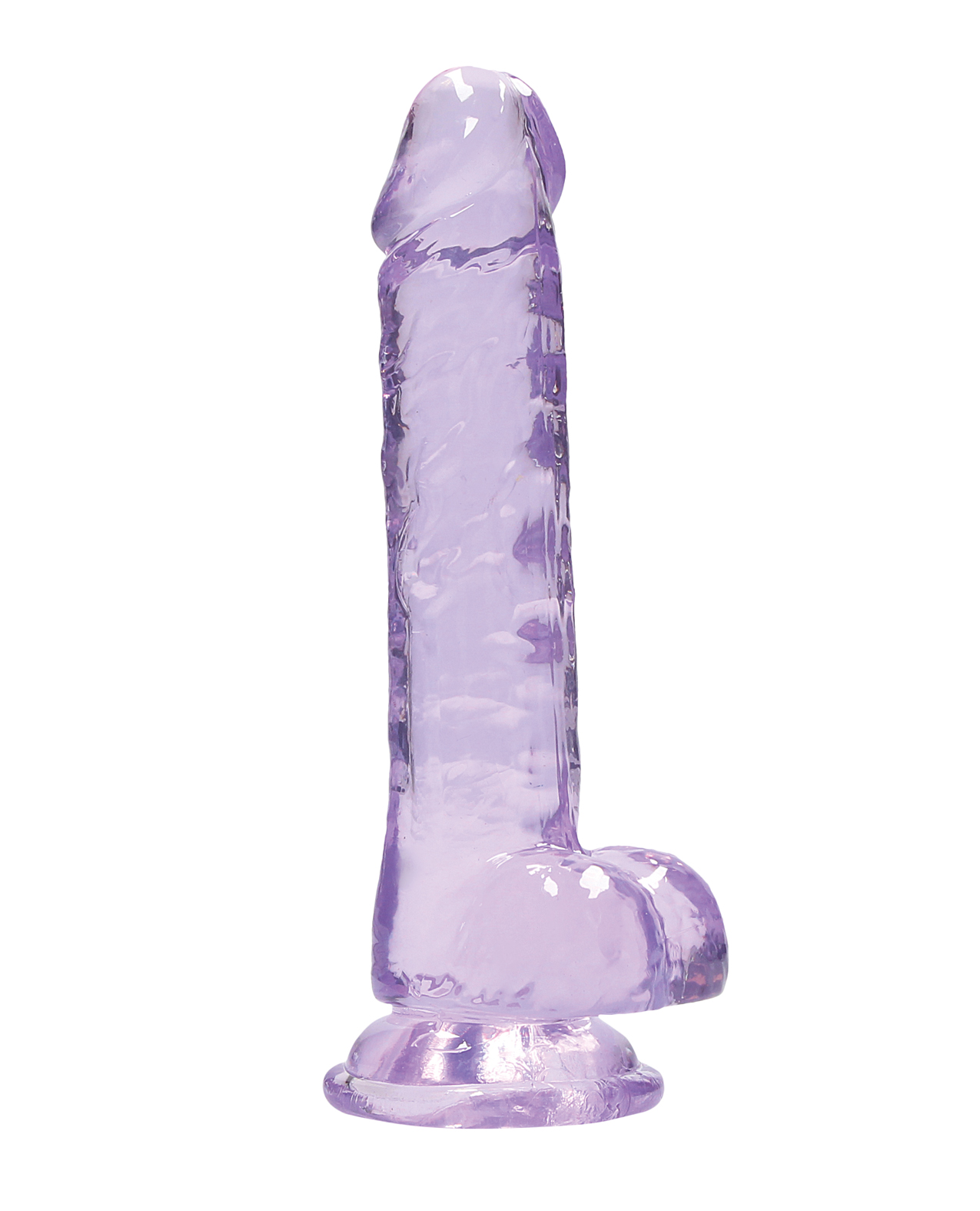Thumbnail for Shots RealRock Realistic Crystal Clear 7&quot; Dildo w/Balls - Purple