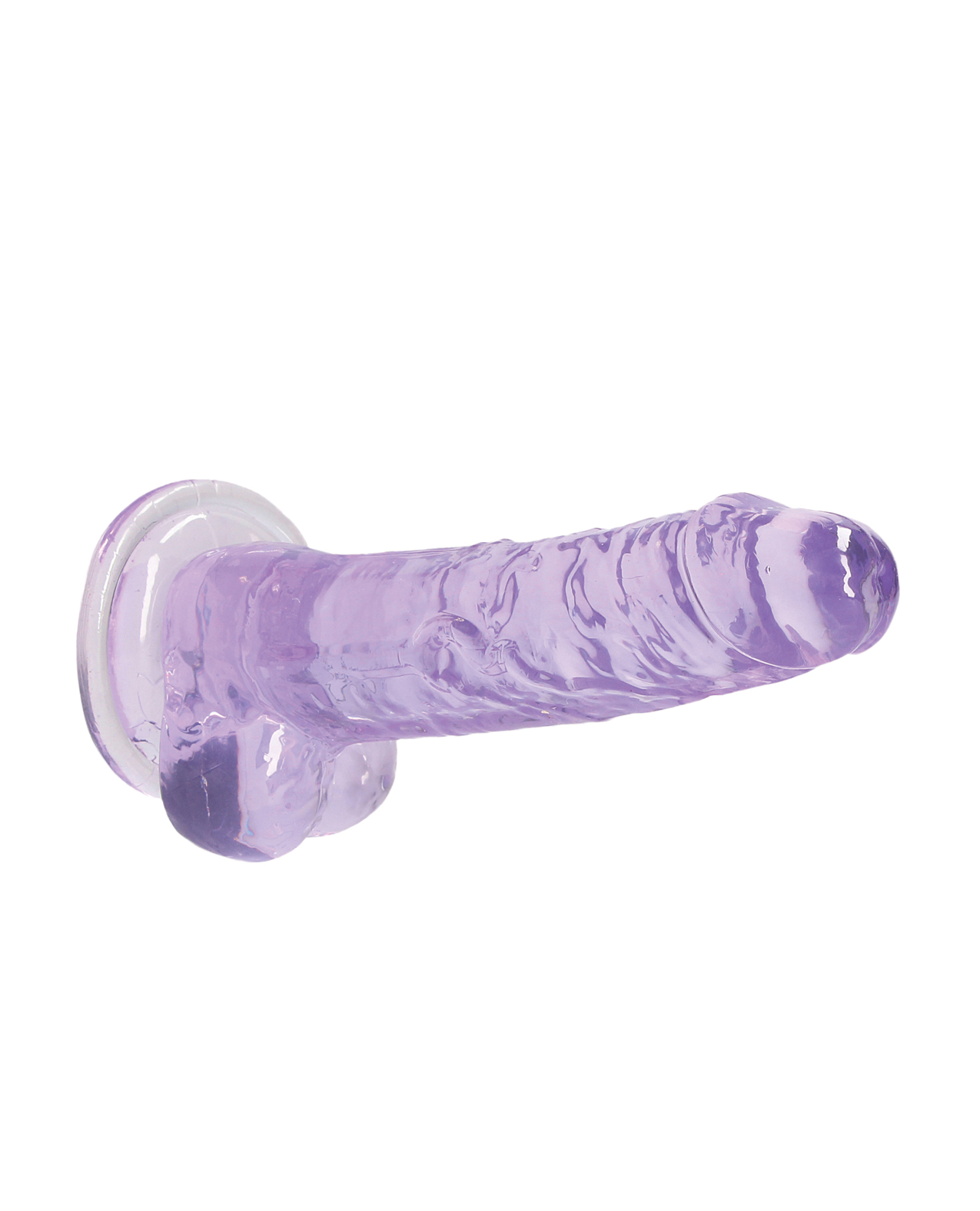 Thumbnail for Shots RealRock Realistic Crystal Clear 7&quot; Dildo w/Balls - Purple