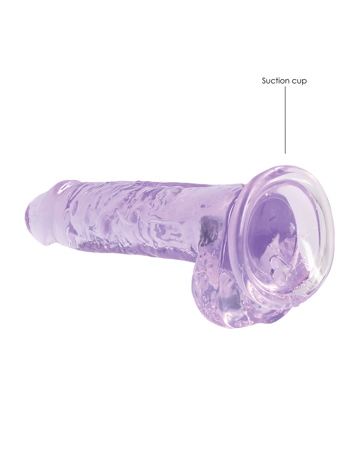 Thumbnail for Shots RealRock Realistic Crystal Clear 7&quot; Dildo w/Balls - Purple