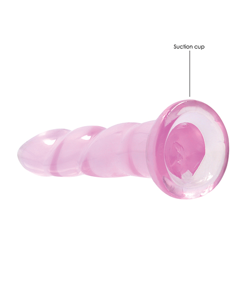 Thumbnail for Shots RealRock Crystal Clear Non Realistic 7" Dildo - Pink