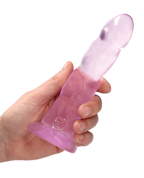 Thumbnail for Shots RealRock Crystal Clear Non Realistic 7" Dildo - Pink