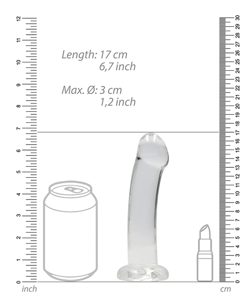 Thumbnail for Shots RealRock Crystal Clear 7" Dildo - Transparent