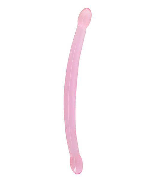 Thumbnail for Shots RealRock Crystal Clear 17" Double Dildo - Pink