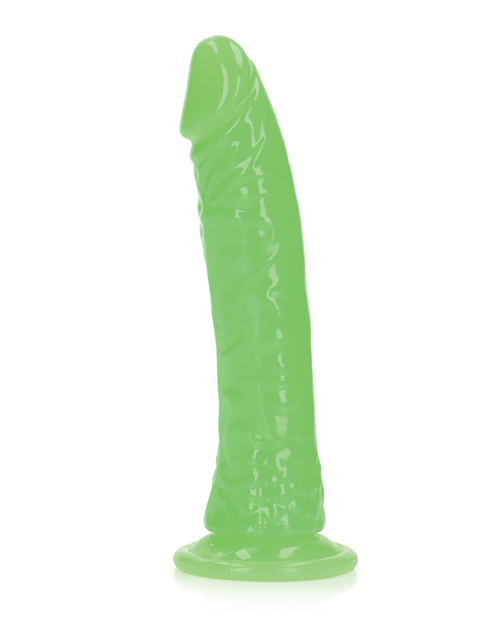 Thumbnail for Shots RealRock 7" Slim Dildo Glow in the Dark - Neon Green