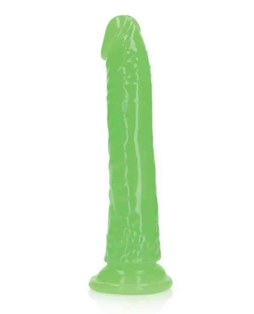 Thumbnail for Shots RealRock 7" Slim Dildo Glow in the Dark - Neon Green