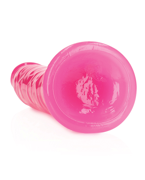 Thumbnail for Shots RealRock 9" Slim Dildo Glow in the Dark - Neon Pink
