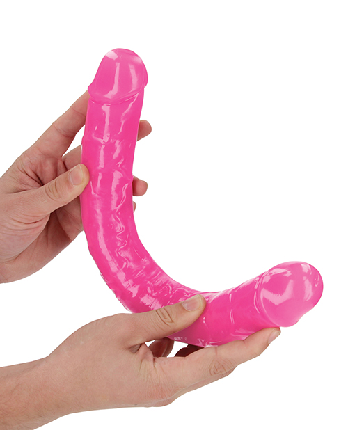 Thumbnail for Shots RealRock 15" Double Dong Glow in the Dark - Neon Pink