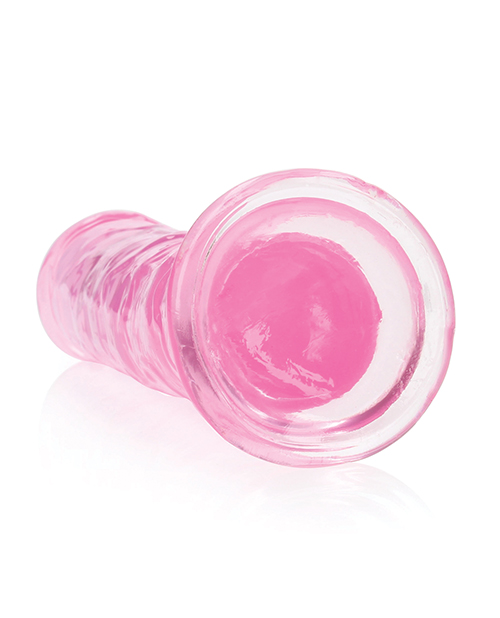 Thumbnail for Shots RealRock Crystal Clear 8&quot; Straight Dildo w/Suction Cup - Pink