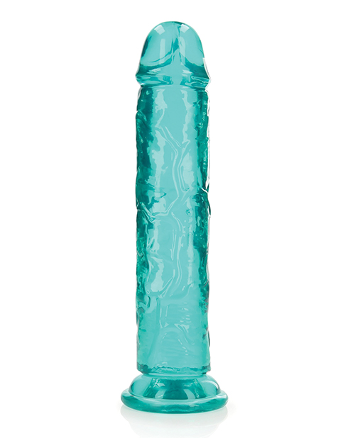 Thumbnail for Shots RealRock Realistic Crystal Clear 10" Straight Dildo - Turquoise