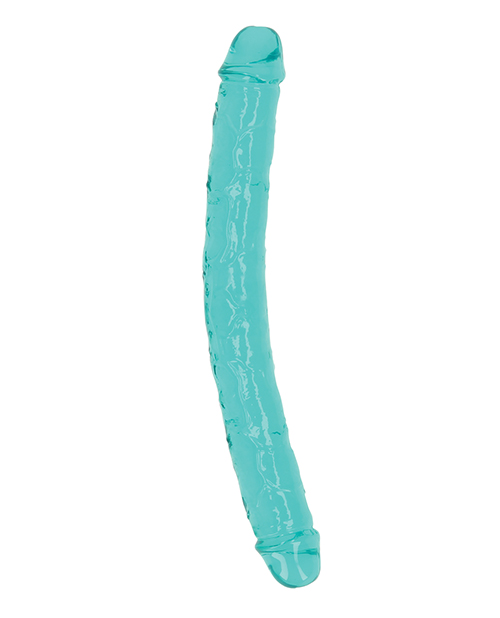 Thumbnail for Shots RealRock Crystal Clear 13" Double Dildo - Turquoise