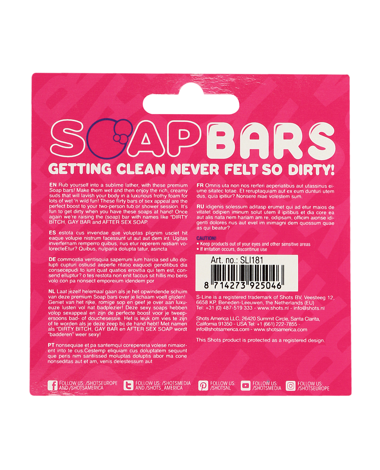 Thumbnail for Shots Soap Bar Gay Bar - Pink