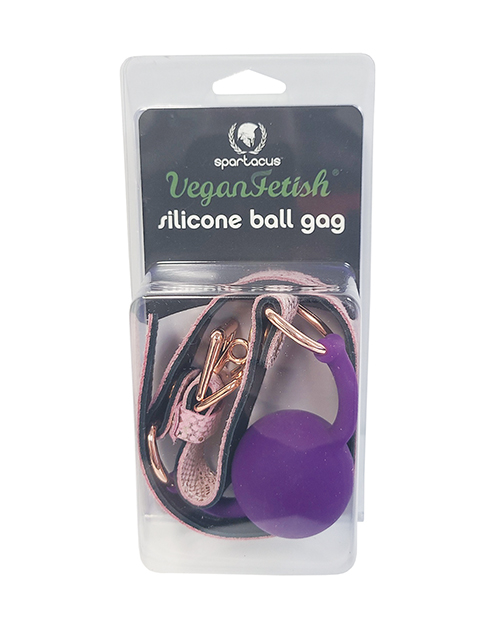 Thumbnail for Spartacus Silicone Gag w/Leather Lining - Pink Snakeskin Micro Fiber
